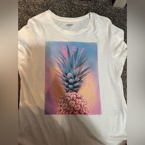White T-shirt with Pineapple